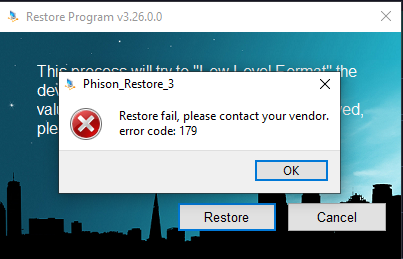 Итог Phison Restore